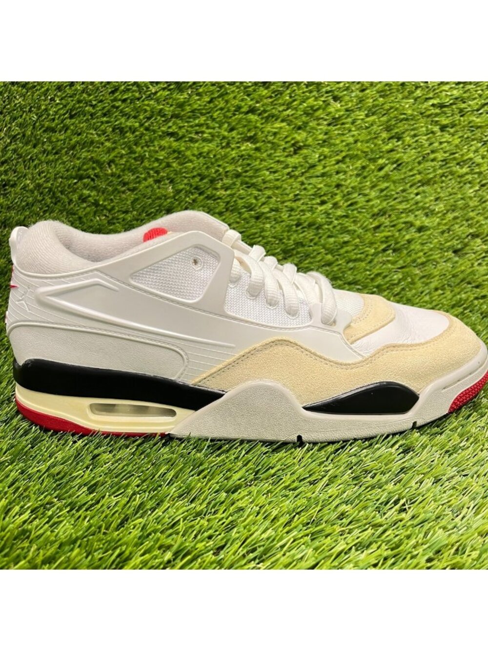Nike Air Jordan 4 RM Mens Size 10 White Red Athletic Basketball Shoes Sneakers